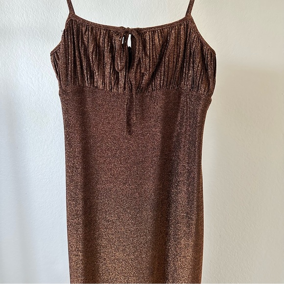 Misha Collection Copper Pearl Metallic Dress - Picture 5 of 9